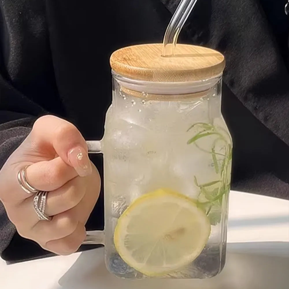 Hibiscus Sunum Bardağı, Bambu Kapaklı, Borosilikat