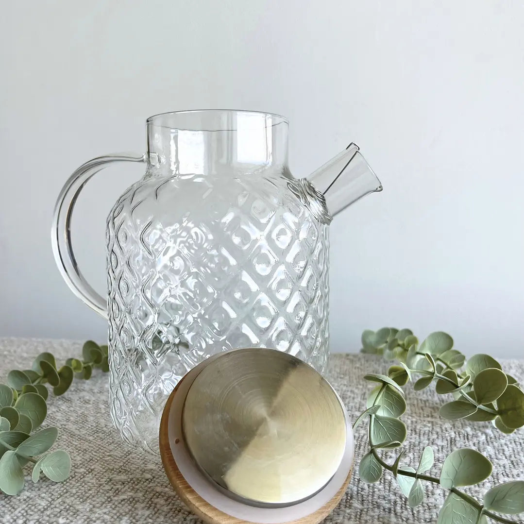 Pineapplejug Cam Sürahi, Demlik, Borosilikat, Süzgeçli