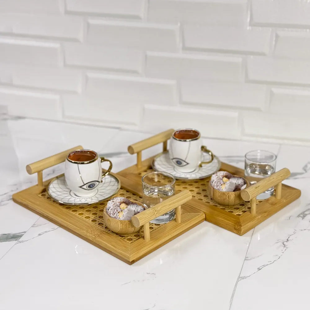 Bambu Hazeran Tepsi, Bambu Kulplu 2'li Set