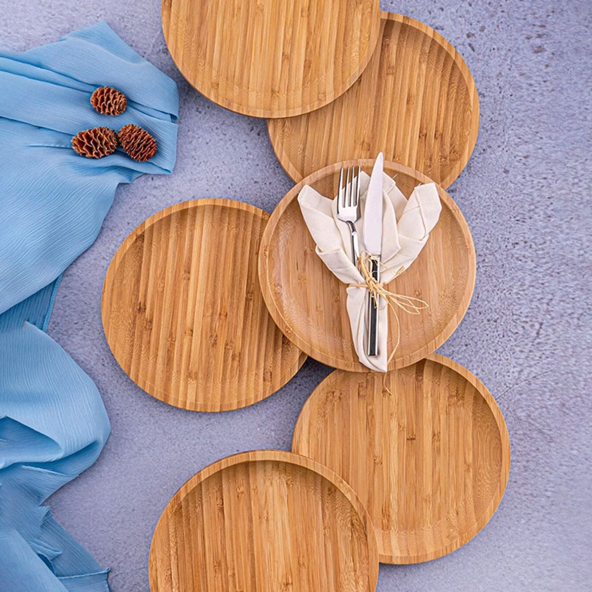 Bambu Yuvarlak Servis Tabağı  20x20cm