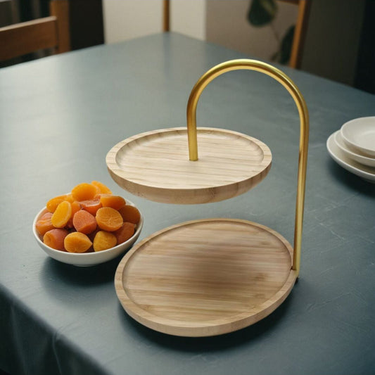 Bambu Luxe Sunum Standı , 2 Katlı, Dekoratif