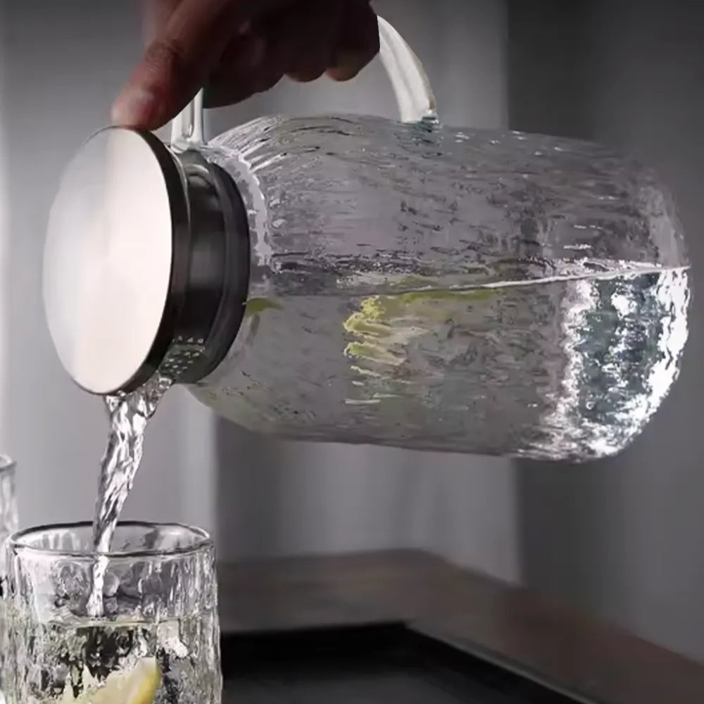 Icejug Cam Sürahi, Demlik, Borosilikat, Süzgeçli