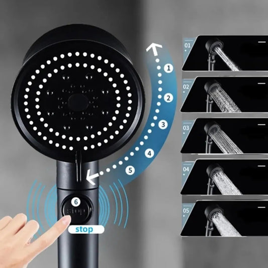 Siyah Duş Başlığı Seti, Düğmeli