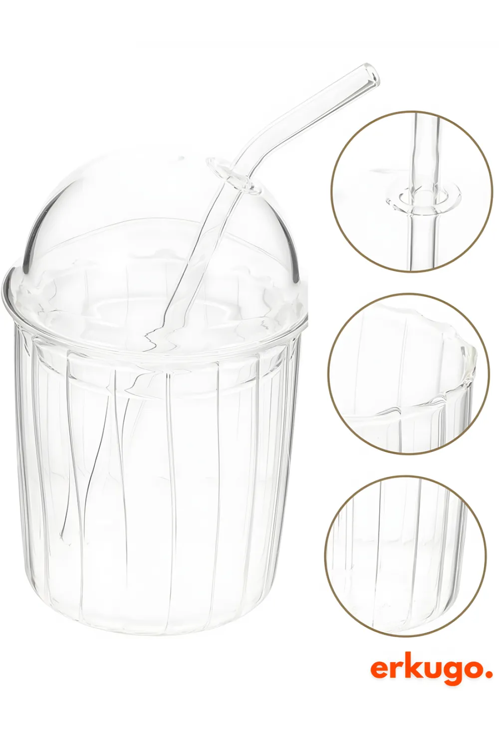 Ice Mocha Sunum Bardağı, Cam Kapaklı, Borosilikat