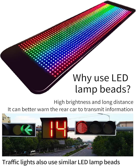 Telefon App Kontrollü Programlanabilir Araba LED Ekranı – Kayan Yazı ve Emoji Gösterimi