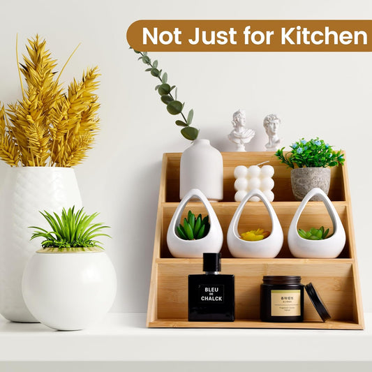 Bambu Baharat Standı, Katlanır Ayaklı, 3 Katlı