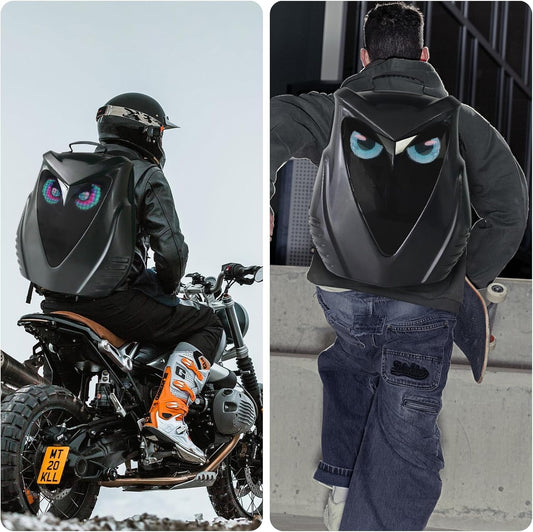 Owl Led Screen Backpack, Biker Bag, Owl