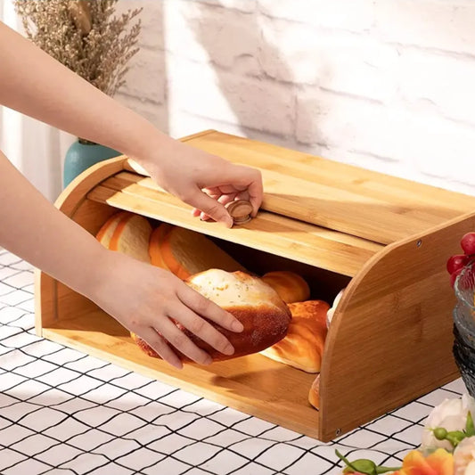 Bambu Ekmek Saklama Kutusu, Sürgü Kapaklı