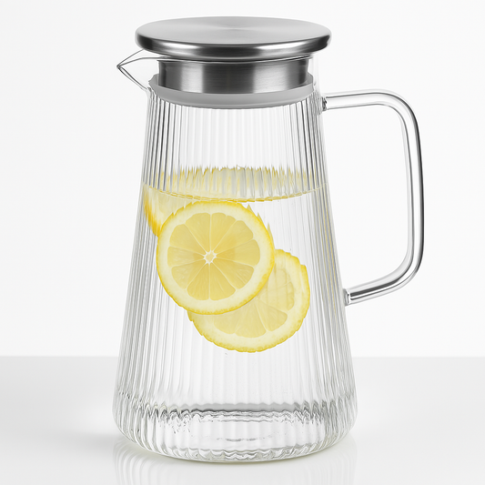 Origami Carafe Glass Jug, Teapot, Borosilicate, With Strainer