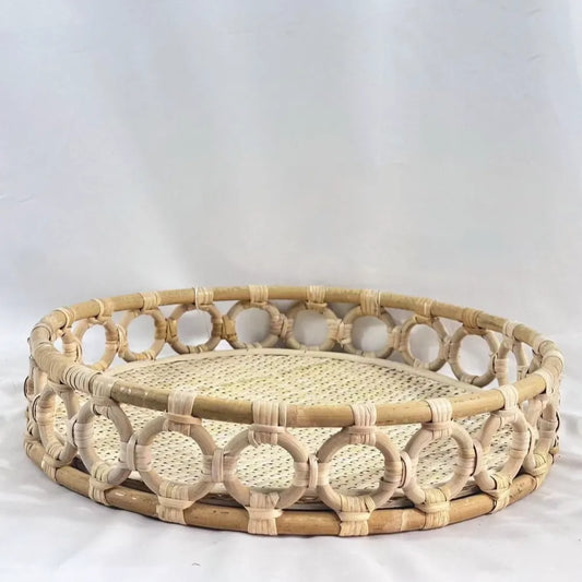 Doğal Rattan Tepsi, Sepet, 35x7cm, Handmade