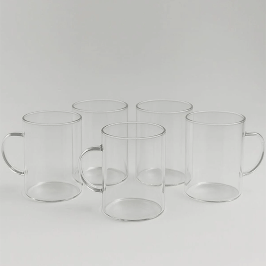 6'lı Çay Kupa Seti, Borosilikat Cam Kupa, 200 ml