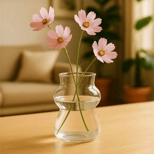 İskandinav Vazo Seti, Modern Minimal Dekoratif 3'lü Set, Isıya Dayanıklı Borosilikat Cam