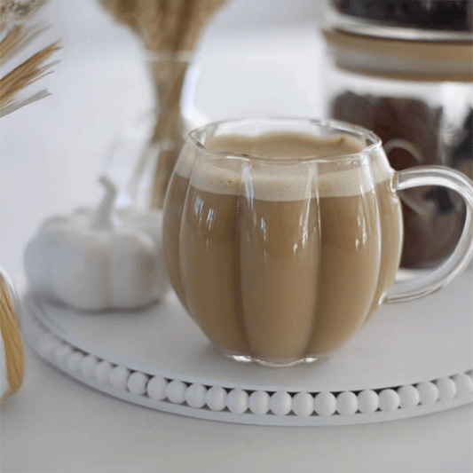 Bal Kabağı Borosilikat Kahve Sunum Bardağı, Isı Dayanıklı Kulplu Bardak (450 ML) Civelek