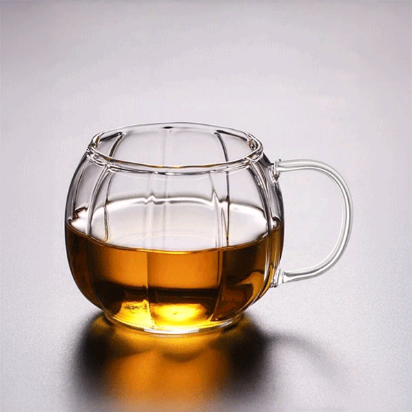 Bal Kabağı Borosilikat Kahve Sunum Bardağı, Isı Dayanıklı Kulplu Bardak (450 ML) Civelek