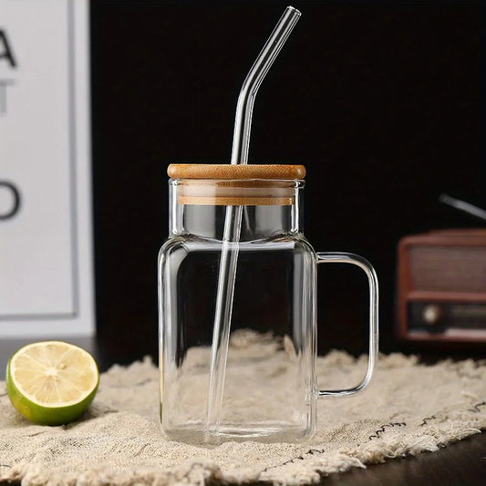 Hibiscus Presentation Glass, Bamboo Lid, Borosilicate