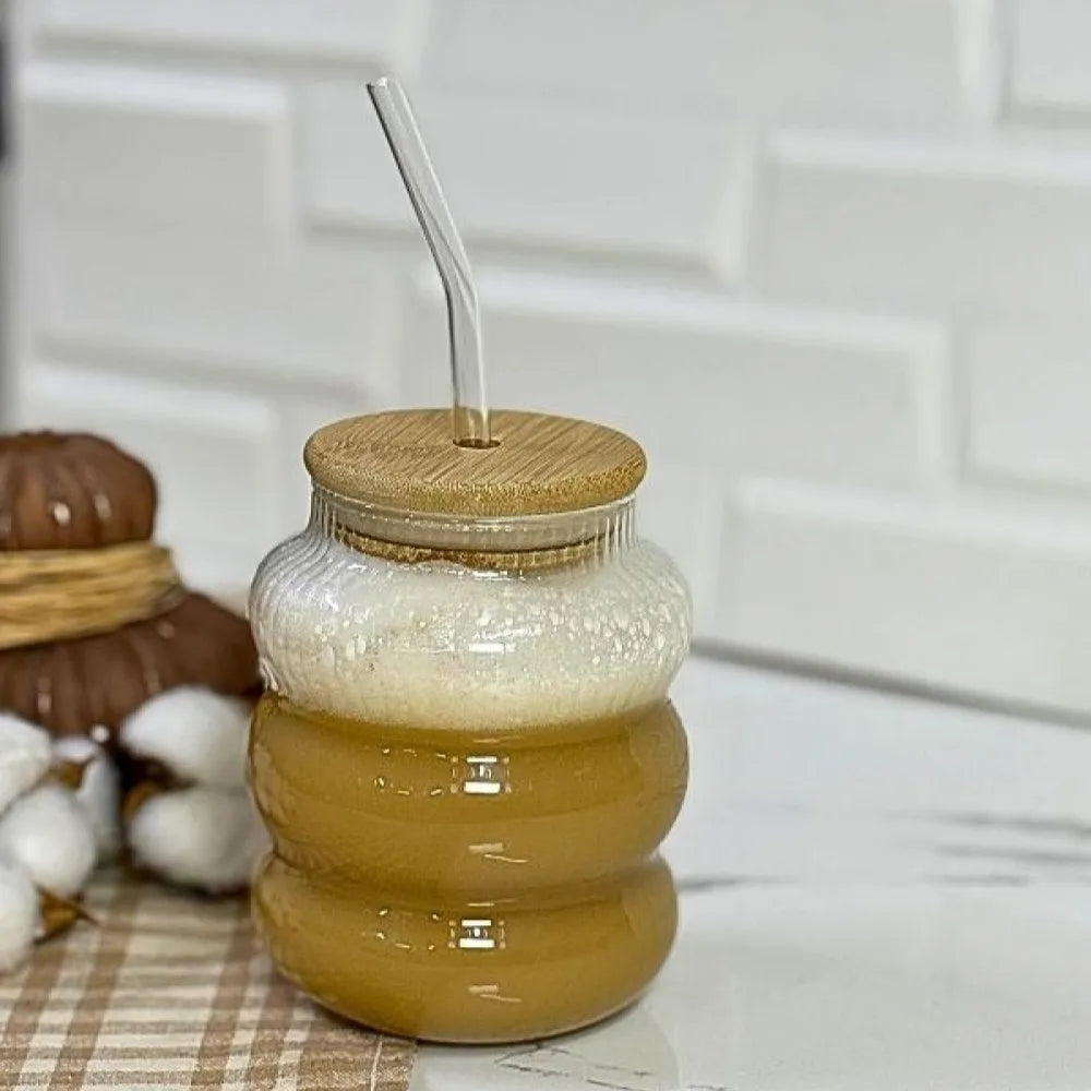 Ripple Sunum Bardağı, Bambu Kapaklı, Borosilikat