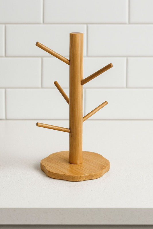 Bambu Fincan Rafı, Bambu Bardaklık (35CM)