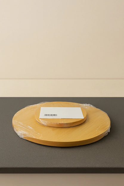 Bambu Dekoratif Yuvarlak Sunum Tabağı, 360 Derece Dönebilen Servis Tabağı, (28 X 28 cm)