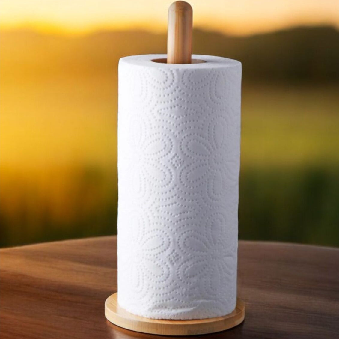 Bambu Kağıt Havlu Tutucu, Masa Standı