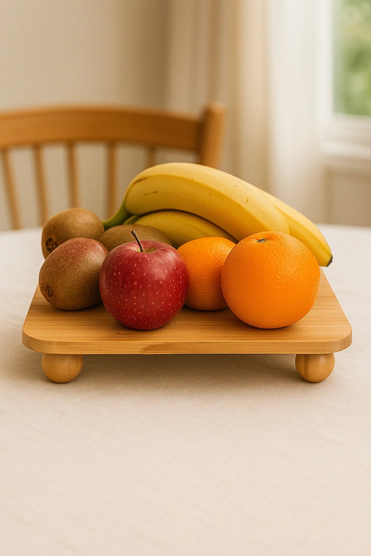 Bambu Top Ayaklı Dikdörtgen Düz Stant, Bambu Sunumluk (30x20)