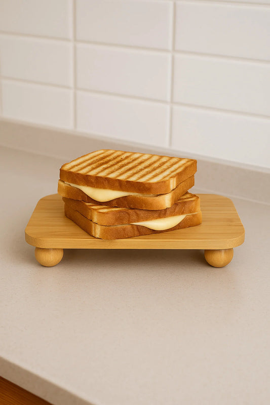 Bambu Top Ayaklı Dikdörtgen Düz Stant, Bambu Sunumluk (30x20)