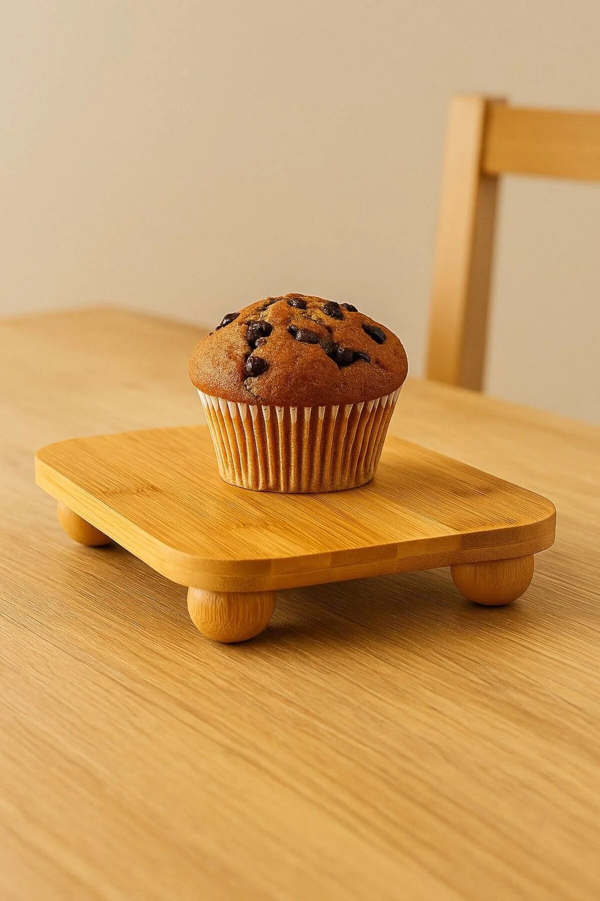 Bambu Top Ayaklı Kare Stant, Bambu Sunumluk (25cm)