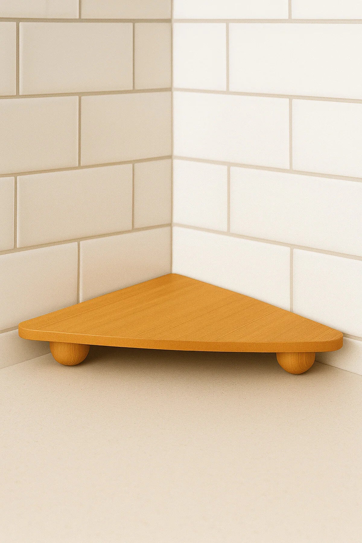 Bambu Top Ayaklı Üçgen Stant, Bambu Sunumluk (21x40)