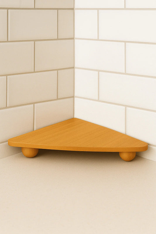 Bambu Top Ayaklı Üçgen Stant, Bambu Sunumluk (21x40)