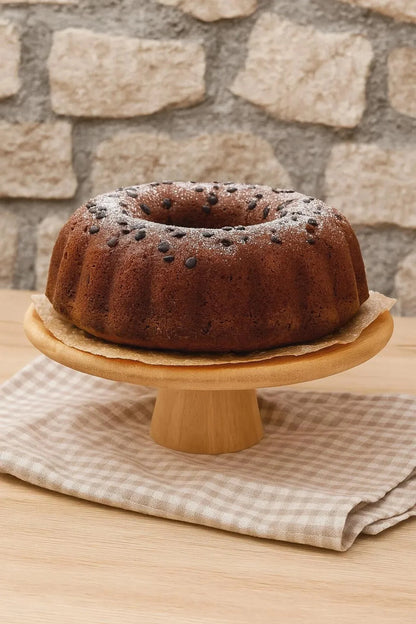 Bambu Oval Ayaklı Sunum Standı, Kek Yükseltici (24.5x5.5CM)