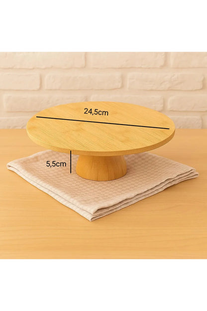 Bambu Oval Ayaklı Sunum Standı, Kek Yükseltici (24.5x5.5CM)