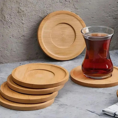 Bambu Çay Bardağı Altlığı, 6'lı Set