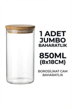 6'lı Vakumlu Bambu Kapaklı Cam Kavanoz Seti 850 ml – King Boy