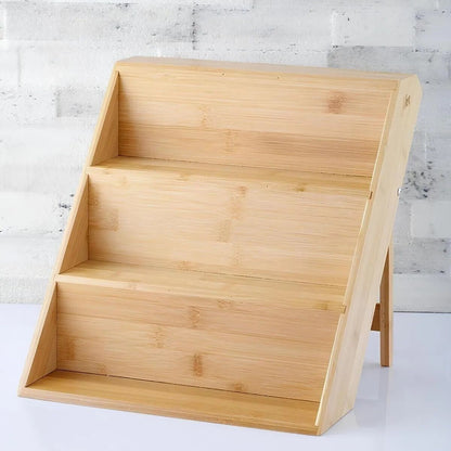 Bamboo Spice Stand, Folding Legs, 3 Tiers