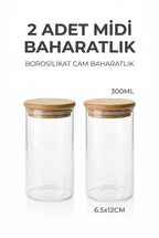 2'li Vakumlu Bambu Kapaklı Cam Baharatlık Seti (300 ml) - erkugo. dekoratif, işlevsel.