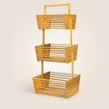 3 Katlı Bambu Sebze Meyvelik Organizer (32 x 28.5 x 67 cm) - erkugo. dekoratif, işlevsel.