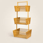 3 Katlı Bambu Sebze Meyvelik Organizer (32 x 28.5 x 67 cm) - erkugo. dekoratif, işlevsel.