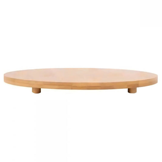Bamboo Serving Presentation Plate, Pizza Serving Tray, 4-Legged, Round
