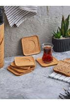 6’lı Bambu Kare Çay Tabağı Seti 10x10 cm - erkugo. dekoratif, işlevsel.