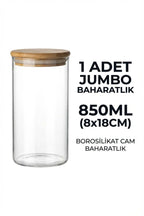 6'lı Vakumlu Bambu Kapaklı Cam Kavanoz Seti 850 ml – King Boy - erkugo. dekoratif, işlevsel.