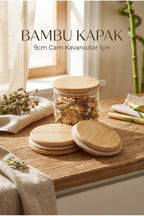 9cm Vakumlu Bambu Kavanoz Kapağı - erkugo. dekoratif, işlevsel.