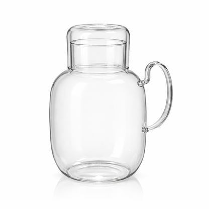 Bardaklı Borosilikat Cam Sürahi Seti – 1.5 Lt | Kulplu, Isıya Dayanıklı, Modern Tasarım