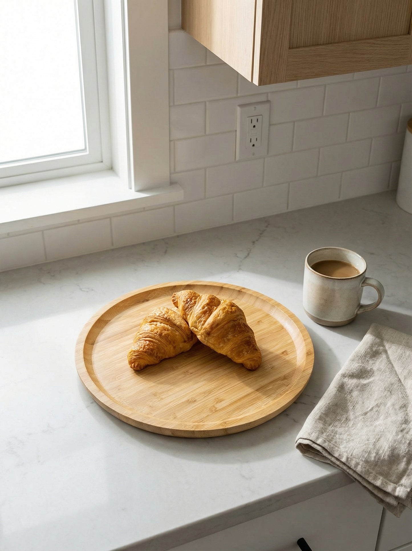 Bambu Yuvarlak Servis Tabağı  20x20cm