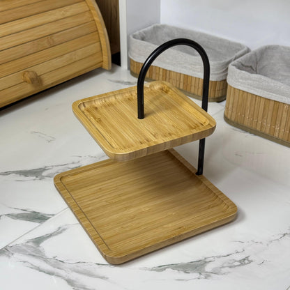 Bambu Luxe Sunum Standı , 2 Katlı, Dekoratif