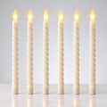 6’lı Set Sarmal Şamdan Mum LED Mum 27,5 cm Pilli Uzun Mum 2,1 cm Çap