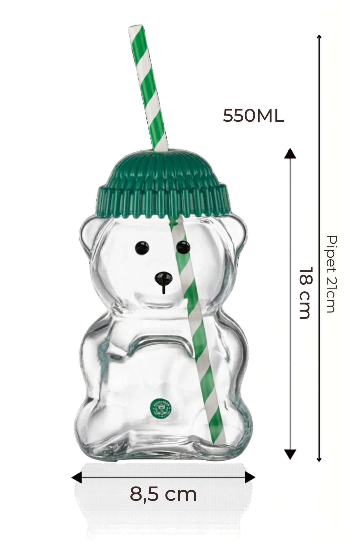Sweet Bear - Pipetli Bardak, 500ml