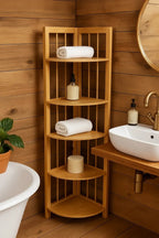 Bambu 5 Raflı Köşe Rafı - erkugo. dekoratif, işlevsel.