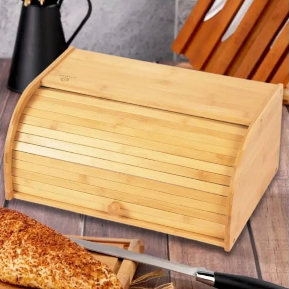 Bambu Ekmek Saklama Kutusu, Sürgü Kapaklı - erkugo. dekoratif, işlevsel.
