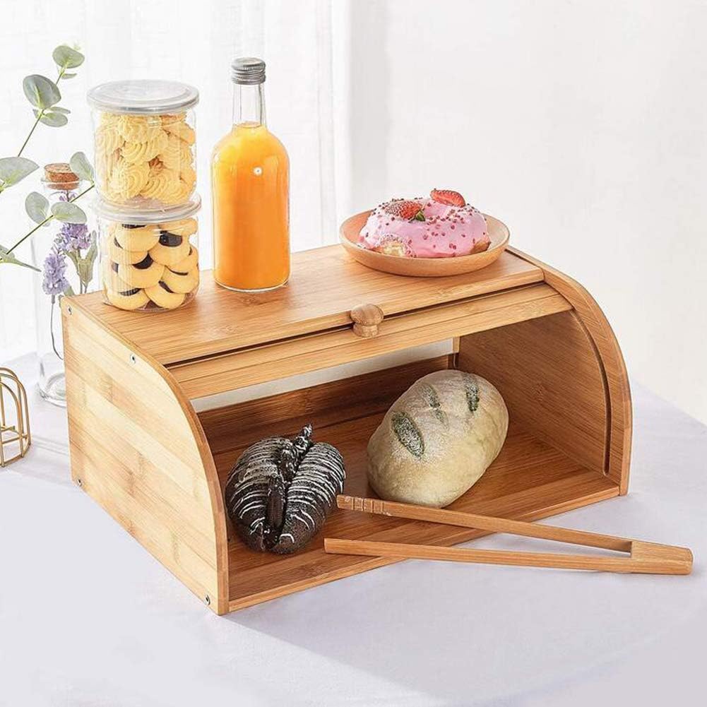Bambu Ekmek Saklama Kutusu, Sürgü Kapaklı - erkugo. dekoratif, işlevsel.