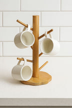 Bambu Fincan Askılığı, Bardaklık (35CM) - erkugo. dekoratif, işlevsel.