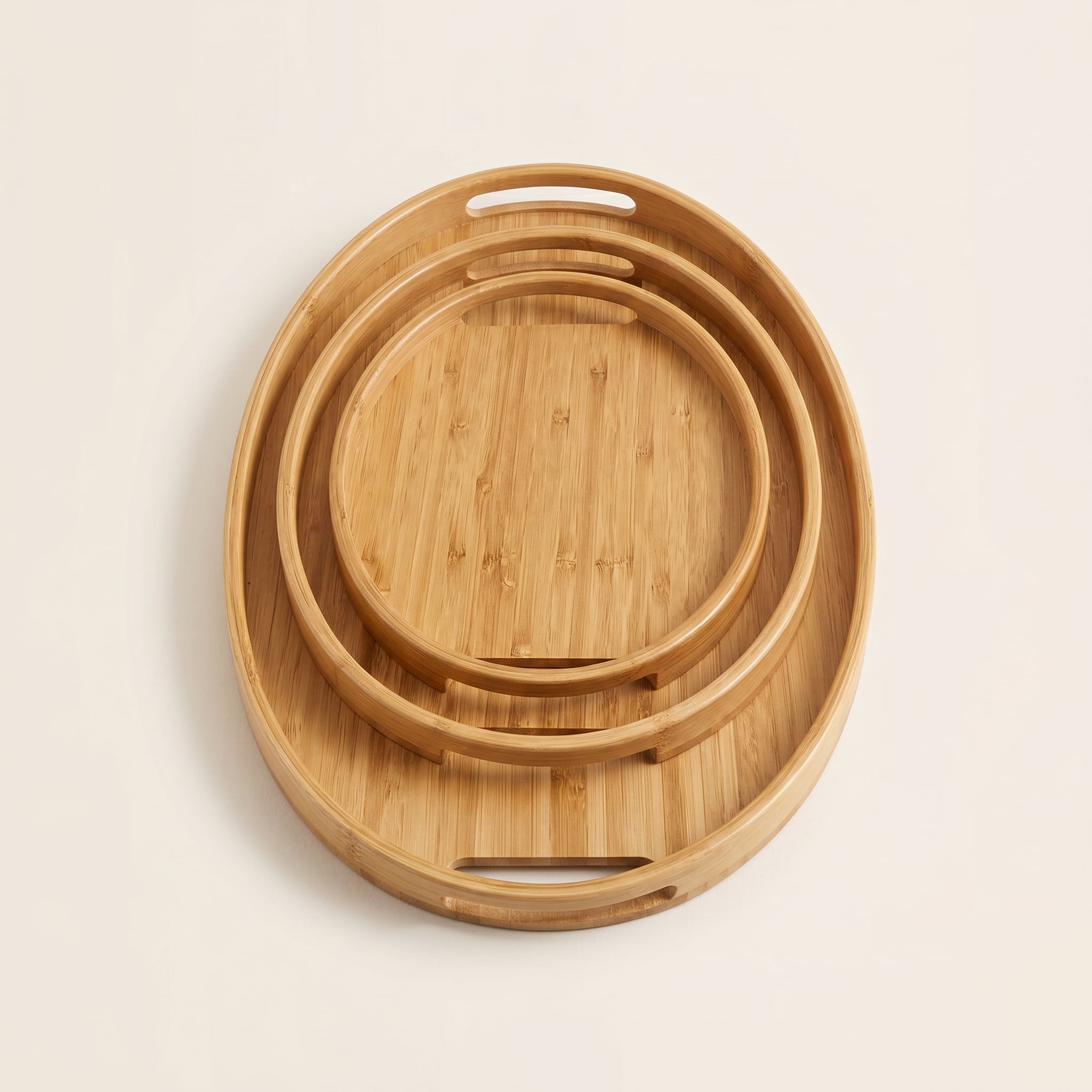 Bambu İskandinav Tepsi Seti, Oval - erkugo. dekoratif, işlevsel.